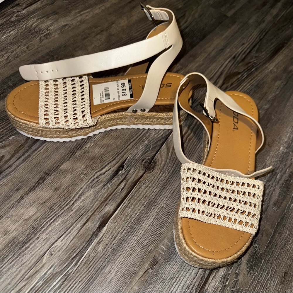 Soda Cream and Tan Espadrille Sandals